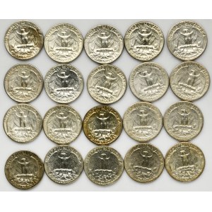 Set, USA, 1/4 Dollar 1942-1964 - Washington (20 pcs.) - SILVER