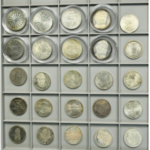 Set, Germany, FRG, 5 Mark and 10 Mark (25 pcs.) - SILVER