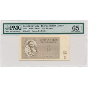 Czechoslovakia (Theresienstadt Ghetto), 5 Kronen 1943 - PMG 65 EPQ