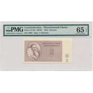 Czechosłowacja (Getto Terezin), 2 korony 1943 - PMG 65 EPQ