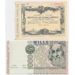 Włochy, zestaw 1.000-5.000 lir (2 szt.)