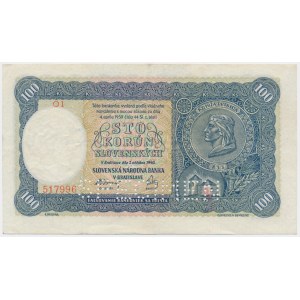 Słowacja, 100 koron 1940 - WZÓR -