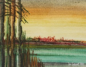 Jan GEPPERT (ur.1929), Pejzaż z jeziorem, 1990