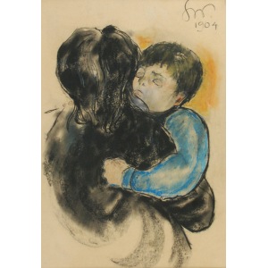 Artysta nieokreślony, monogramista SM, Matka z dzieckiem, 1904