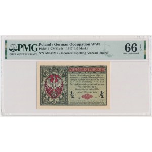 1/2 marki 1916 - Jenerał - A - PMG 66 EPQ