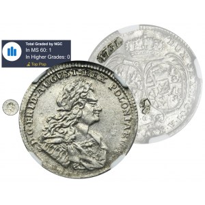 August II the Strong, 1/6 Thaler Dresden 1731 IGS - VERY RARE, ex. Potocki