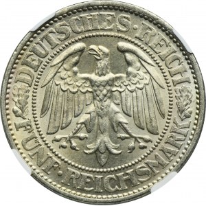 Allemagne, République de Weimar, 5 Marks Berlin 1931 A - Chêne - NGC MS64