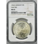 Germany, Weimar Republic, 5 Mark Berlin 1932 A - Oak - NGC MS65