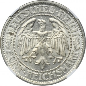 Germany, Weimar Republic, 5 Mark Berlin 1932 A - Oak - NGC MS64