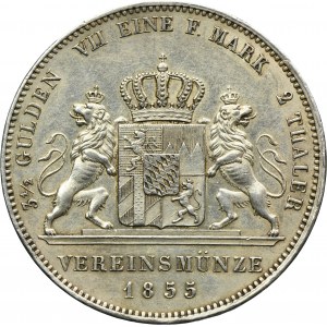 Germany, Bavaria, Maximilian II Josef, 2 Thaler Munich 1855