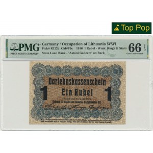 Posen, 1 Ruble 1916 - short clause (P3c) - PMG 66 EPQ