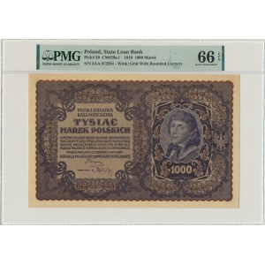 1.000 marek 1919 - III Serja AA - PMG 66 EPQ - pierwsza seria