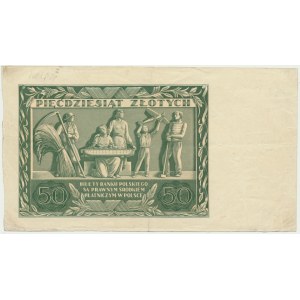 50 złotych 1936 - AN - awers bez głównego druku -