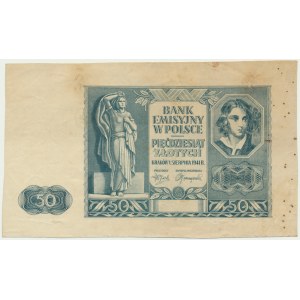 50 złotych 1941 - bez poddruku, oznaczenia serii i numeracji -