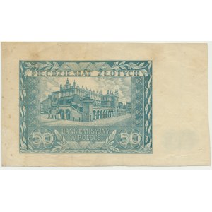 50 złotych 1941 - bez poddruku, oznaczenia serii i numeracji -