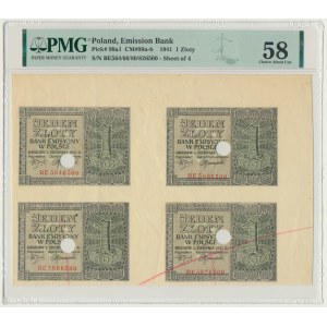 1 złoty 1941 - BE - nierozcięte parki - PMG 58 - anulowane