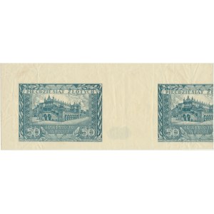 Fragment arkusza 50 złotych 1941 - bez poddruku, serii i numeratora