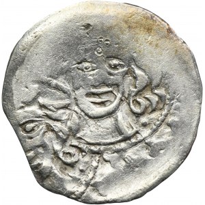 Silesia, Duchy of Schweidnitz-Jauer, Bernard, Heinrich and Bolko II, 1/2 Groschen Löwenberg in Schlesien or Alten Fürstenstein - RARE