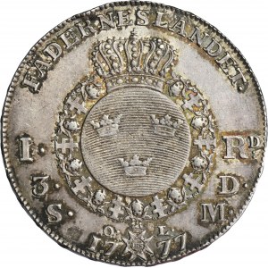 Sweden, Gustav III, 1 Riksdaler Stockholm 1777
