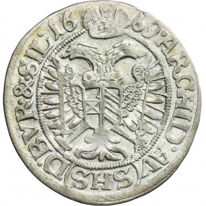 Silesia, Habsburg rule, Leopold I, 3 Kreuzer Breslau 1669 SHS
