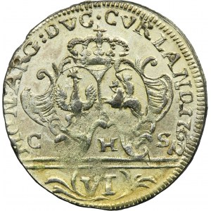 Duchy of Courland, Karl Christian, 6 Groschen Mitau 1762 CHS - VERY RARE