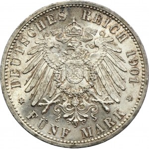 Germany, Kingdom of Prussia, Wilhelm II, 5 Mark Berlin 1901