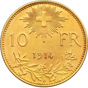 Switzerland, Swiss Confederation, 10 Francs Bern 1914 B