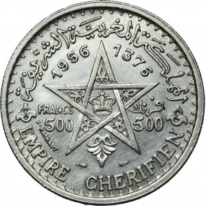 Morocco, Mohammed V, 500 Francs Paris 1956