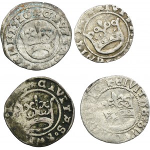 Lot, Silesia, City of Schweidnitz, Louis II Jagiellon, 1/2 Groschen (4 pcs.)