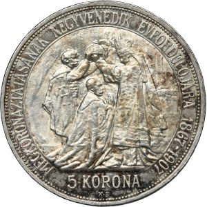 Hungary, Franz Joseph I, 5 Corona Kremnitz 1907 KB