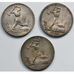 Russia, USSR, Poltinnik (50 kopeck) Petersburg (3 pcs.)