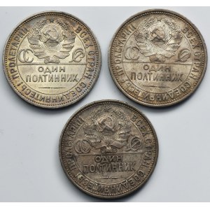 Russia, USSR, Poltinnik (50 kopeck) Petersburg (3 pcs.)