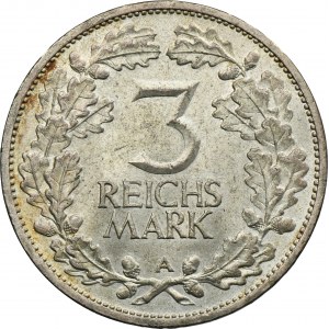 Germany, Weimar Republic, 3 Mark Berlin 1925 A
