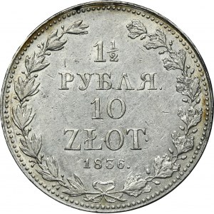 1 1/2 rubel = 10 zloty Warsaw 1836 MW