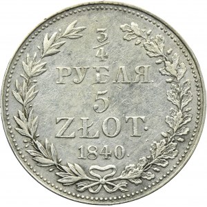 3/4 rouble = 5 zloty Warsaw 1840 MW