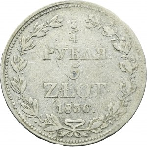 3/4 rouble = 5 zloty Warsaw 1836 MW