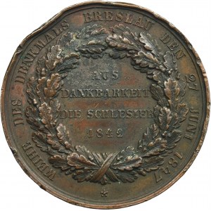 Silesia, Medal 100th anniversary of the dedication of the monument to Friedrich II Breslau 1847 - RARE