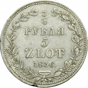 3/4 rouble = 5 zloty Warsaw 1836 MW
