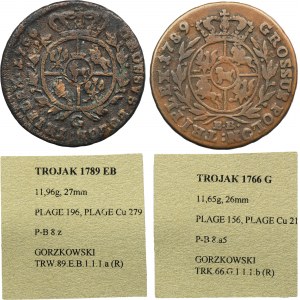 Lot, Poniatowski, 3 Groschen (2 pcs.)