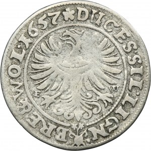 Silesia, Duchy of Liegnitz-Brieg-Wohlau, Georg III, Ludwig IV, Christian, 3 Kreuzer Brieg 1657 EW
