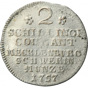 Germany, Duchy of Mecklenburg-Schwerin, Friedrich, 2 Schilling Schwerin 1757 - RARE
