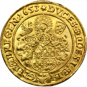 Silesia, Duchy of Liegnitz-Brieg-Wohlau, Georg III, Ludwig IV and Christian, Ducat Brieg 1653 - RARE