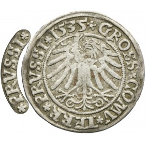 Sigismund I the Old, Groschen Thorn 1535 - VERY RARE, PRVSSI/PRVSSI