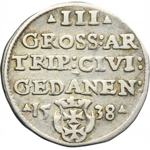 Sigismund I the Old, 3 Groschen Danzig 1538 - PRVSSI