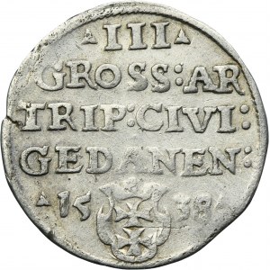 Sigismund I the Old, 3 Groschen Danzig 1538 - PRVS