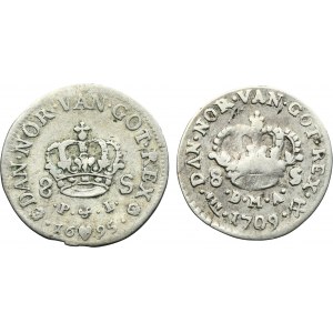 Lot, Denmark and Norway, Christian V and Frederick IV, 8 Skilling (2 pcs.)