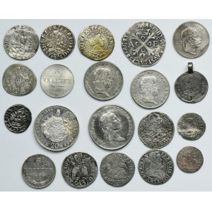 Lot, Austria, Germany, Silesia and Hungary, Mix of coins 17th-19th centuries (20 pcs.)