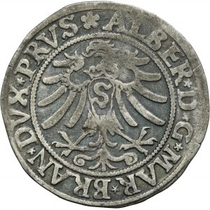 Duchy of Prussia, Albrecht Hohenzollern, Groschen Königsberg 1533 - PRVS