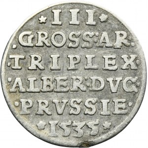 Duchy of Prussia, Albrecht Hohenzollern, 3 Groschen Königsberg 1535 - PRVSS