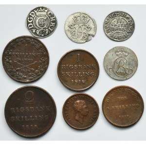 Lot, Denmark, Mix of coins (9 pcs.)